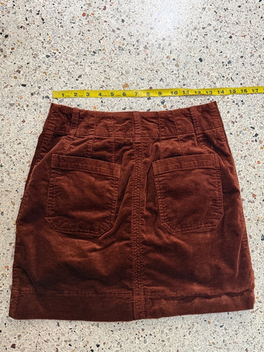 Maeve Anthropologie brown corduroy mini skirt button front XS P - Picture 11 of 11
